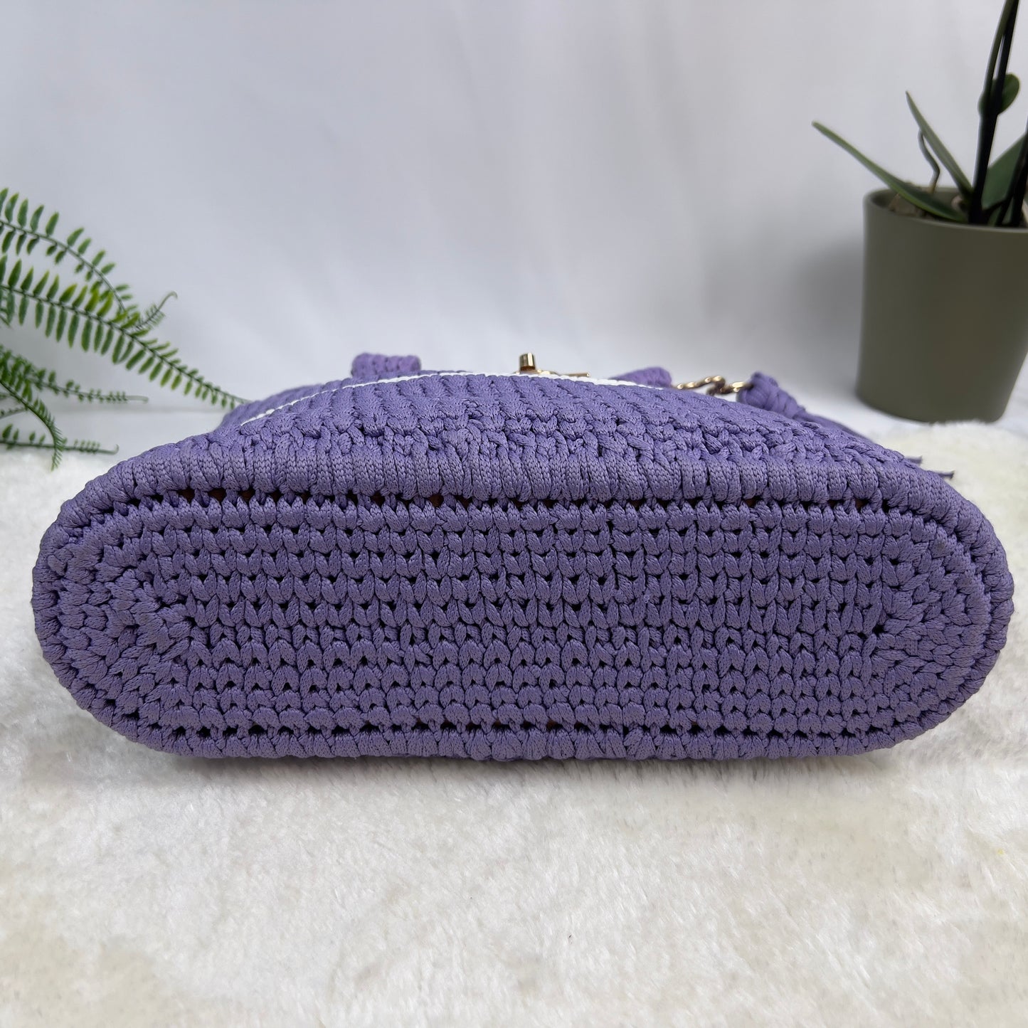 Handcrafted Crochet Shoulder Bag – Lavender Purple