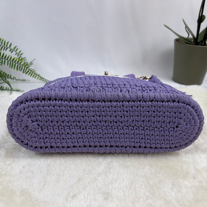 Handcrafted Crochet Shoulder Bag – Lavender Purple