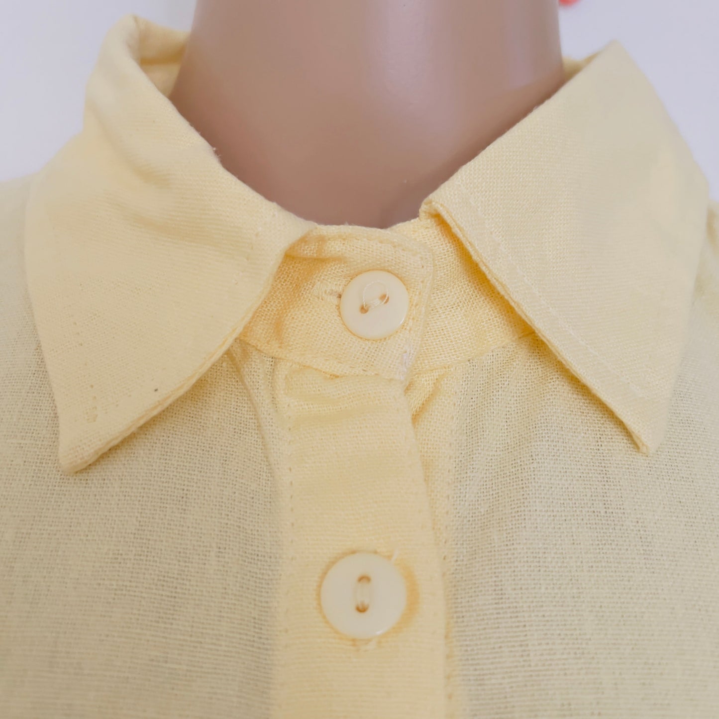 Elodie Linen-Blend Shirt Dress - Butter Yellow / Maxi Shirt Dress with Tie Belt