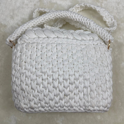 Handmade Crochet Clutch Bag with Chain Strap | Textured T-shirt Yarn Bag - Veyaro