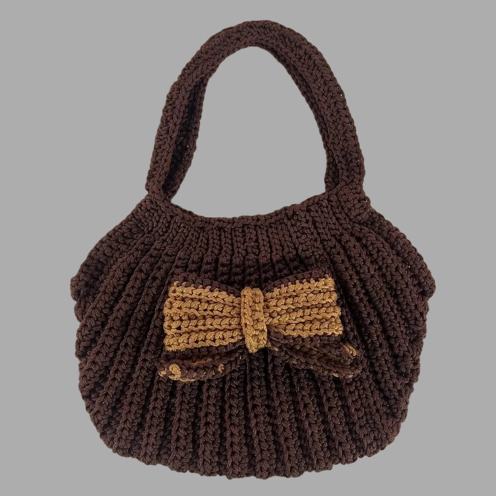Handwoven Crochet Bow tote