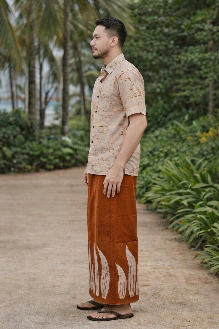 Men’s Handcrafted Batik Cotton Sarong & Shirt Set