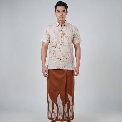Men’s Handcrafted Batik Cotton Sarong & Shirt Set