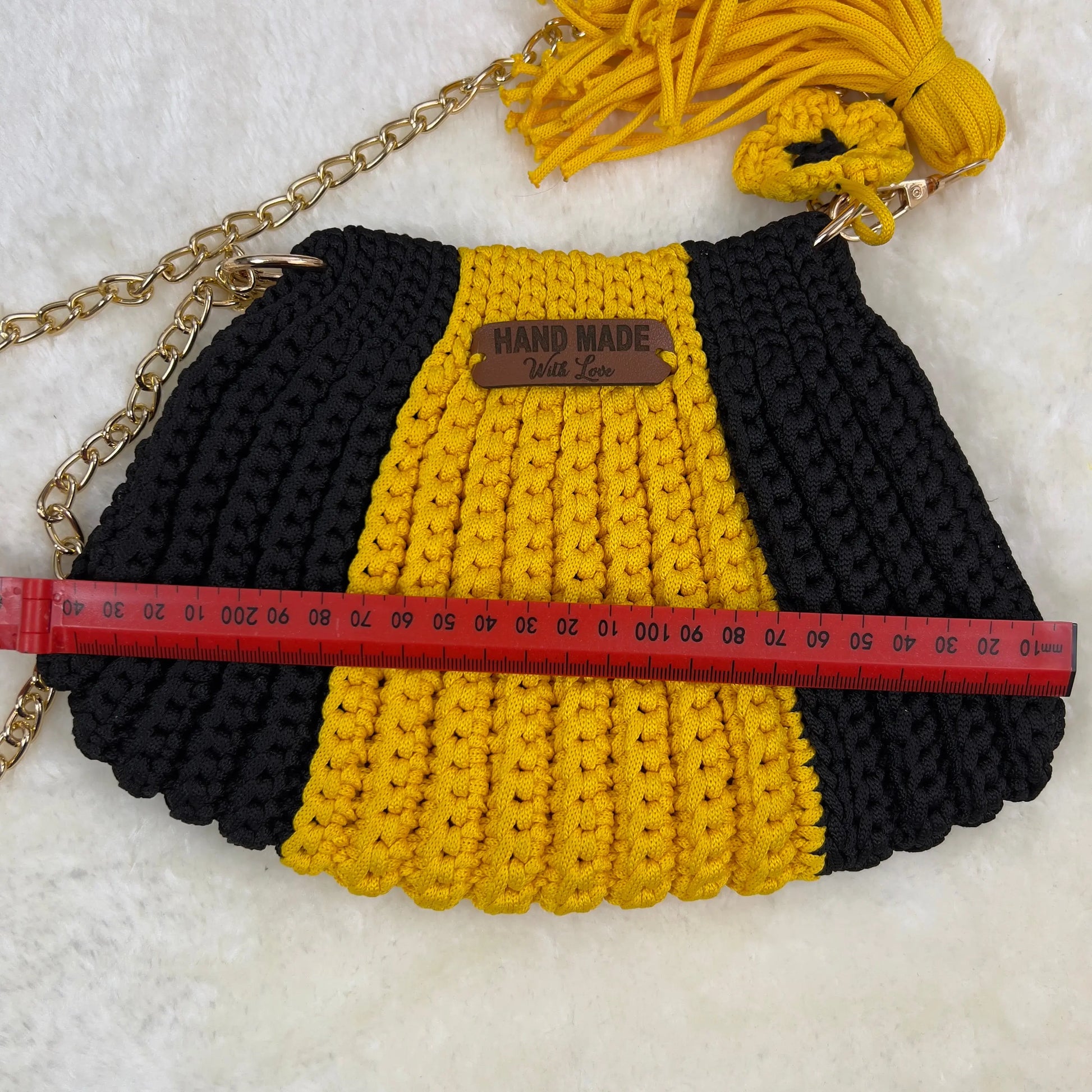 Handmade Crochet Shoulder Bag with Chain Strap| Polyester Yarn - Veyaro