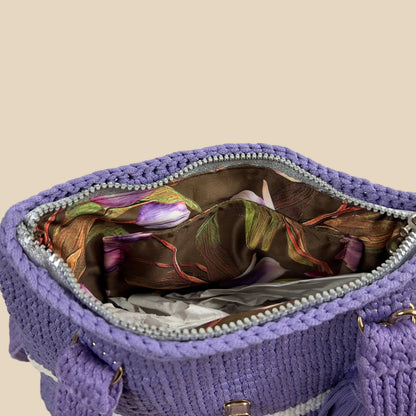 Handcrafted Crochet Shoulder Bag – Lavender Purple - Veyaro
