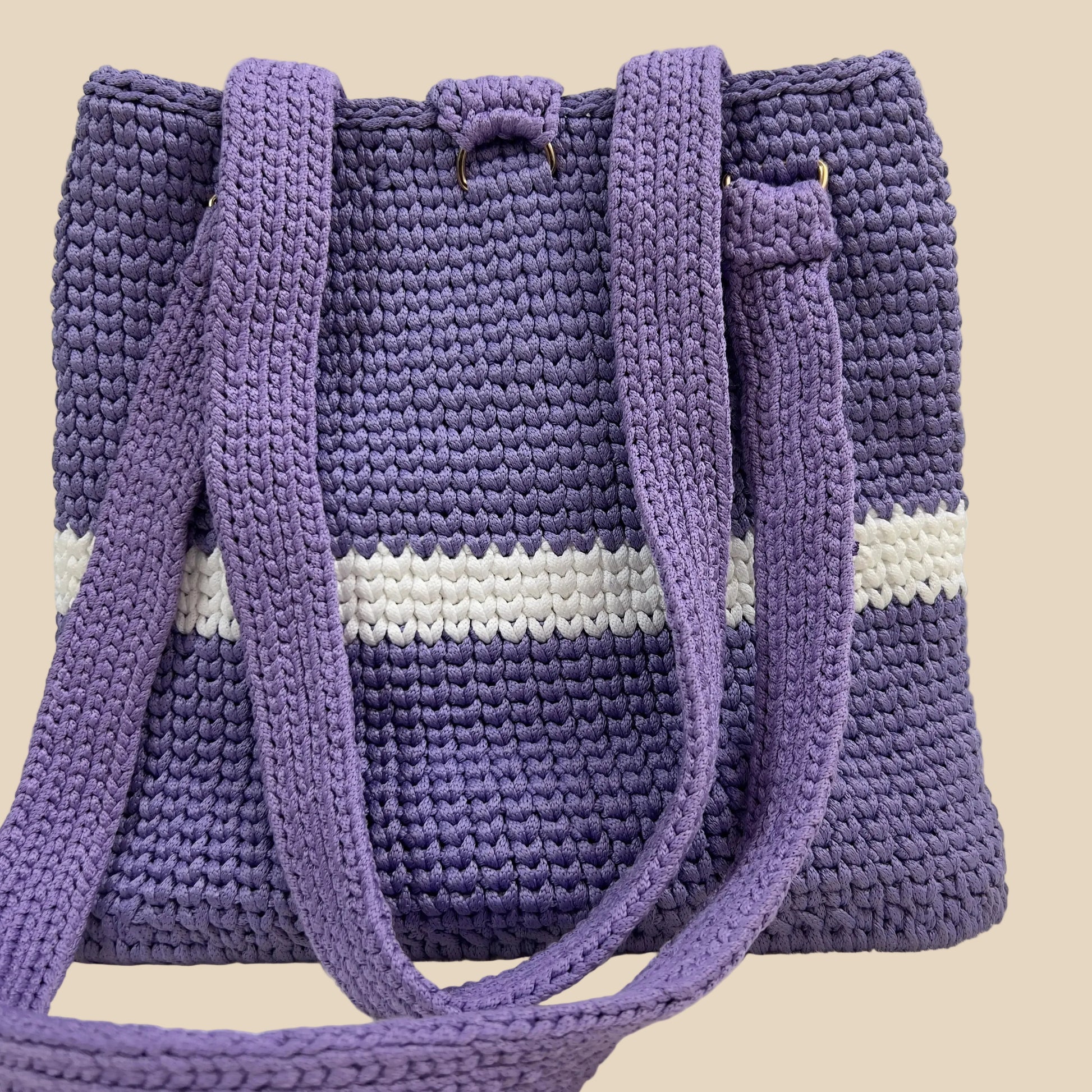 Handcrafted Crochet Shoulder Bag – Lavender Purple - Veyaro