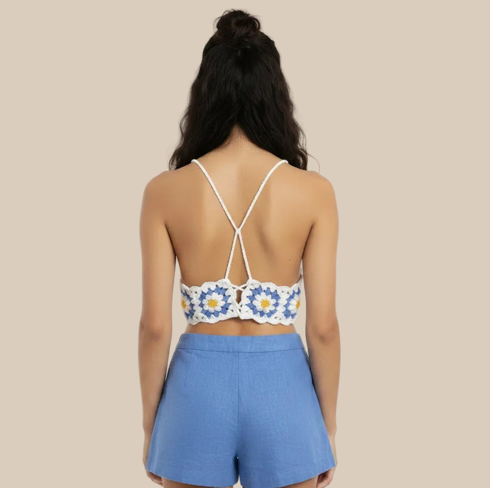Back view-Handmade Crochet Top Veyaro