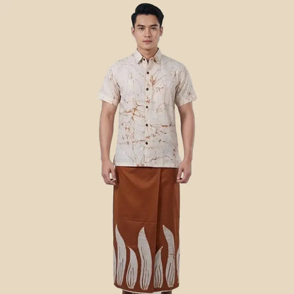 Men’s Handcrafted Batik Cotton Sarong & Shirt Set Veyaro