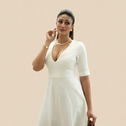 Veyaro V-Neck Maxi Dress -Cream |Spring Summer 2026 Veyaro