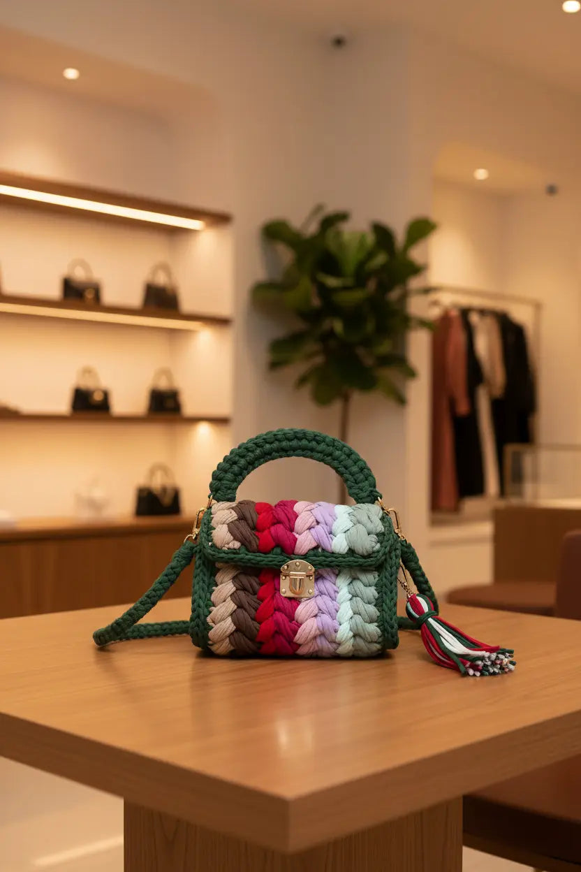 Veyaro Handmade Crochet Clutch Shoulder Handbag Veyaro