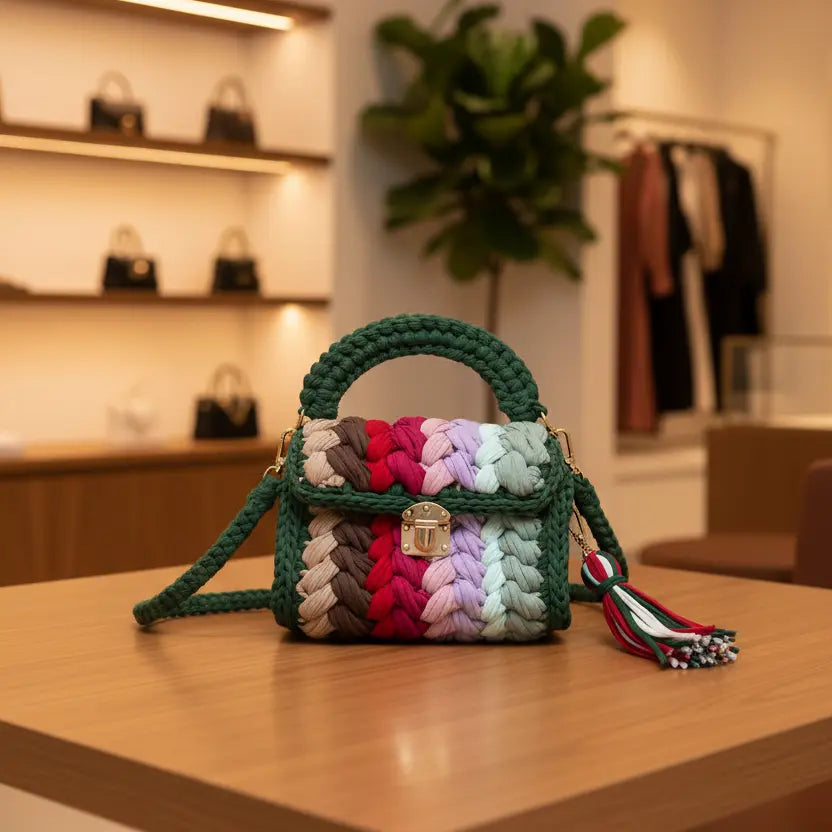 Veyaro Handmade Crochet Clutch Shoulder Handbag Veyaro